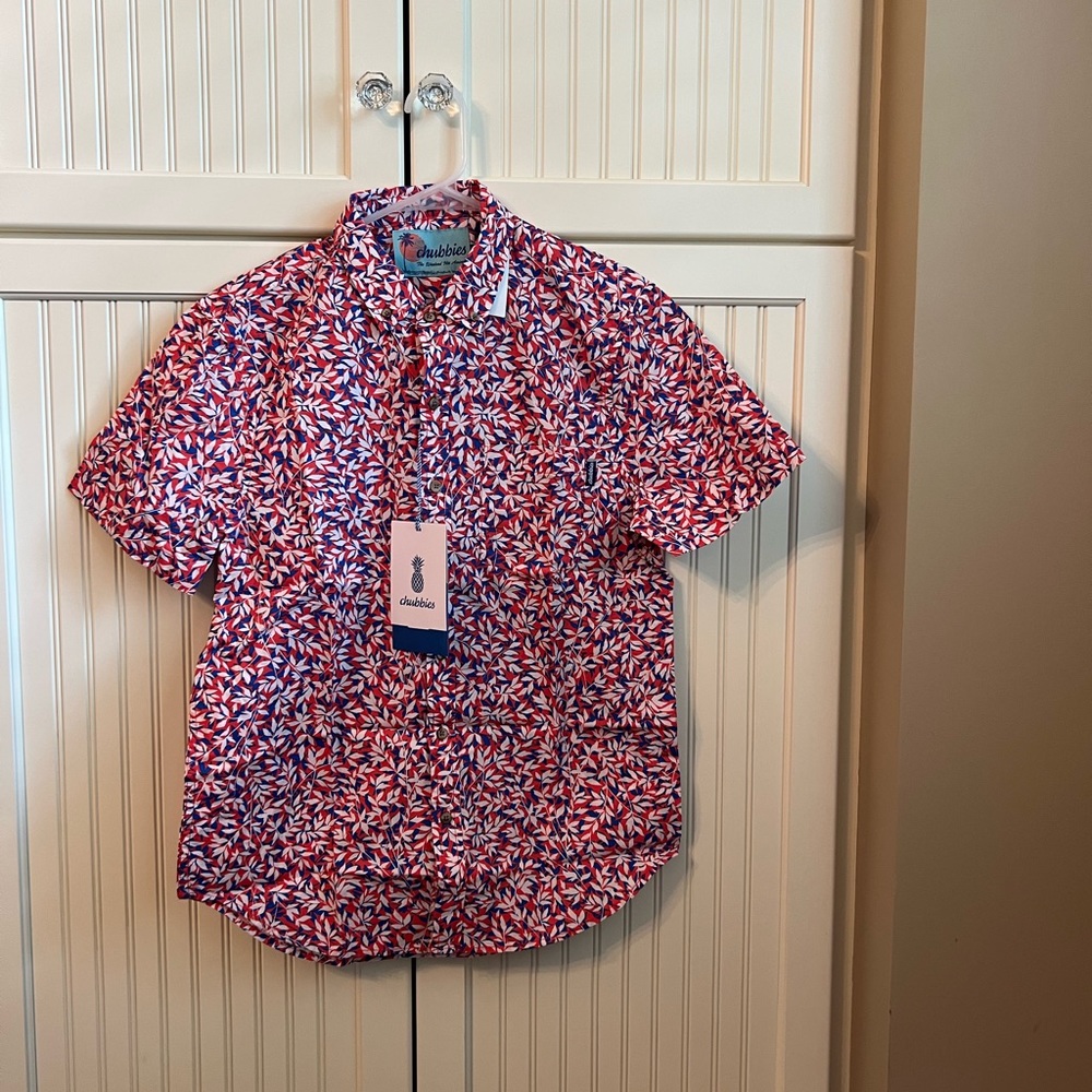 Chubbies - Men’s SS Slim Fit Button Down Top - Pattern: the Gluten Free -Size: S